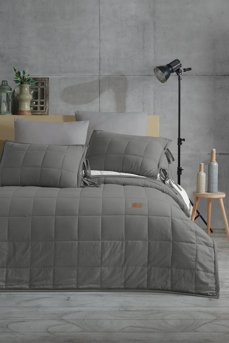 Elart Bedspread Set Single Madelyn Anthracite