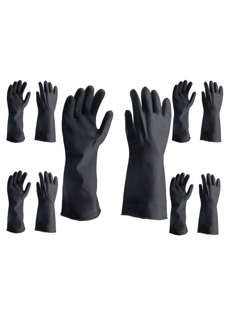 5 Pack Of Chemical Protective Nitrile Rubber Gloves - Diesel Anti-Skid, Kerosene, Industrial Oil-Proof, Anti-Corrosion, Acid Resistance Latex Gloves - Image 1
