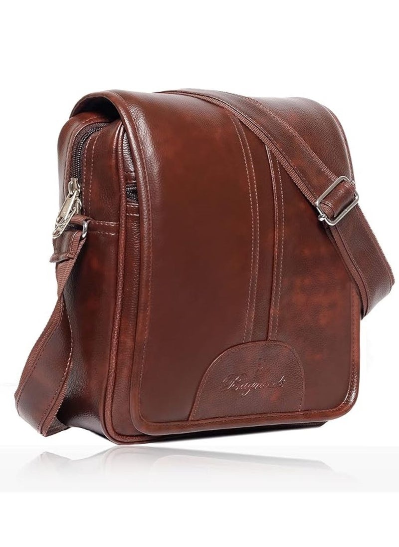 Bagneeds - Men's Sling Bag Synthetic Leather | Brown | - Image 1
