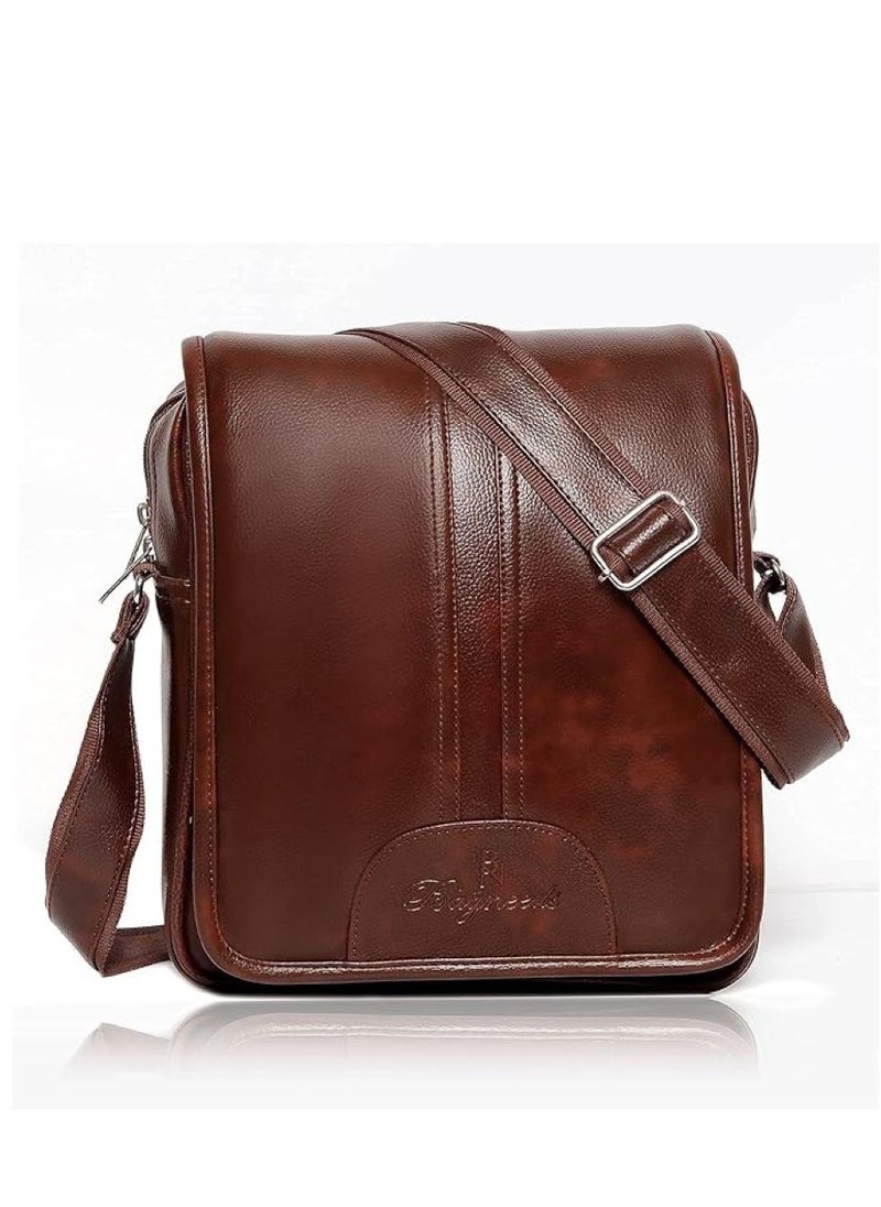Bagneeds - Men's Sling Bag Synthetic Leather | Brown | - Image 1