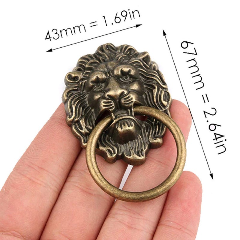DIY Crafts Diy Crafts Beast for Lion Head Alloy Handle Wardrobe Drawer Door Pull Retro Decoration 1 With Screw for Furniture Hardware Pack of 2 Antique  - Image 4