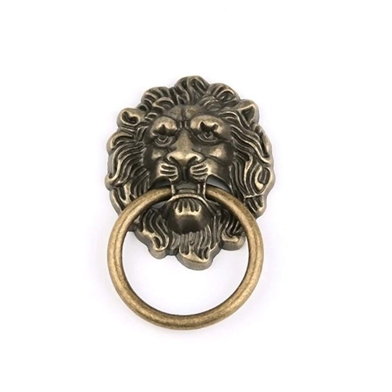 DIY Crafts Diy Crafts Beast for Lion Head Alloy Handle Wardrobe Drawer Door Pull Retro Decoration 1 With Screw for Furniture Hardware Pack of 2 Antique  - Image 1