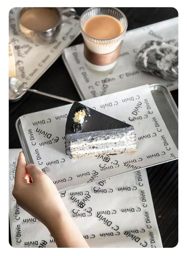 100 Sheets of Wax Paper Sandwich Packaging Paper, Oil Absorbing Paper, Oil Proof Paper, Fried Chicken Insulation Paper, Colored Decorative Cooked Food Packaging Food Basket Lining, Used for Packaging Holiday Snacks, Candies, Cookies，22x22cm - Image 2