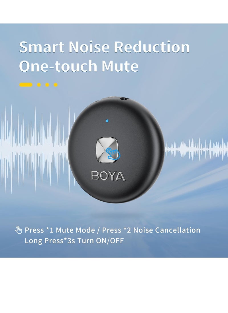 بويا ميكروفون لاسلكي BOYA Omic-U لافاليير للهواتف الذكية التي تعمل بنظام Android والتي تعمل بمنفذ USB-C، وسلسلة iPhone 15، ومشبك خلفي مغناطيسي، وحافظة شحن ناعمة محمولة، وميكروفونات صغيرة قابلة للتوصيل والتشغيل لتسجيل الفيديو والمقابلات على YouTube  - Image 4