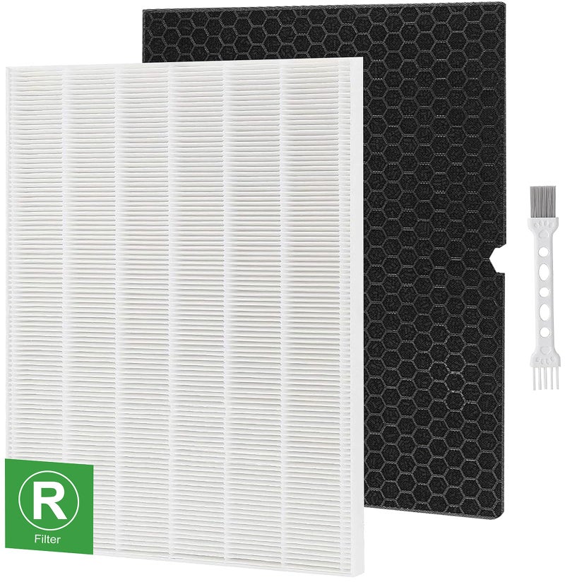 Laukowind فلتر لاوكويند 116130 بديل لمرشح وينكس 55002 لتنقية الهواء ونماذج AM802 يشمل 1 عبوة من الفلاتر الحقيقية و1 عبوة من فلاتر الكربون النشط 1 مجموعة