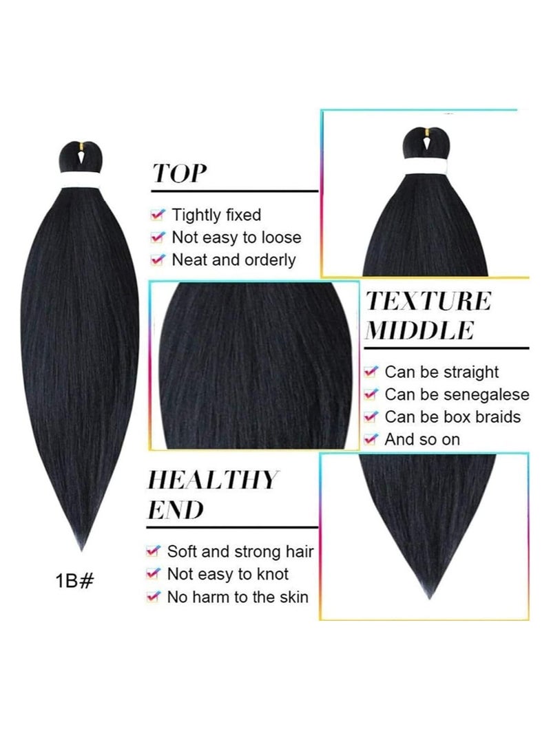 Estelle 26 Inch Pre Stretched Synthetic Hair Extensions Professional Yaki Braiding Hair for Senegalese Twists Box Braids Crochet Styles 100% Kanekalon Fiber Sweat Resistant  Durable Easy Braiding black - Image 4