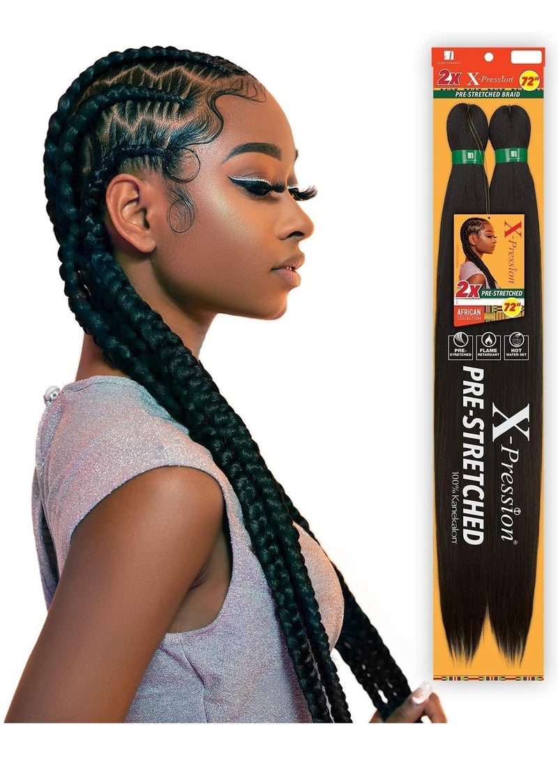 Estelle 26 Inch Pre Stretched Synthetic Hair Extensions Professional Yaki Braiding Hair for Senegalese Twists Box Braids Crochet Styles 100% Kanekalon Fiber Sweat Resistant  Durable Easy Braiding black - Image 1