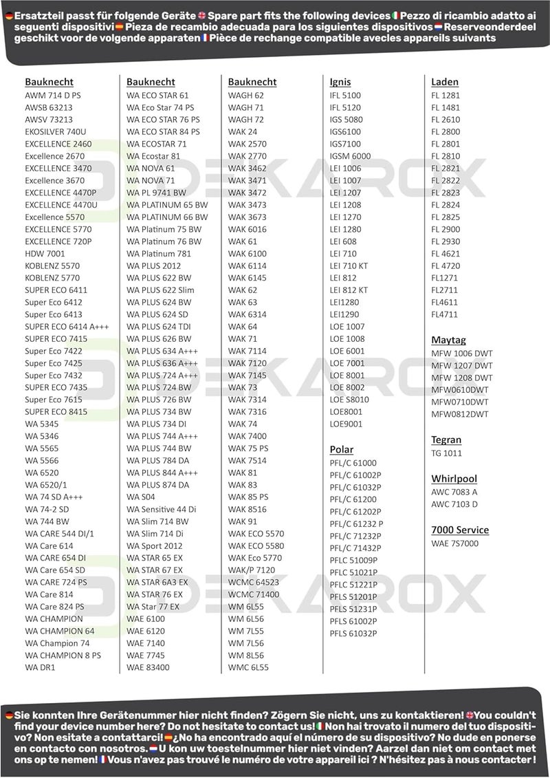 Dekarox غطاء زر لغسالات Whirlpool Bauknecht 481071425531 وIndesit C00343986، مصنوع من البلاستيك الأبيض، بأبعاد 66 × 41 × 19 مم، مخصص لزر إعادة التعيين والبدء. مناسب لغسالات مثل WAE، WAK، WA، WM، SuperEco، وExcellence. - Image 2