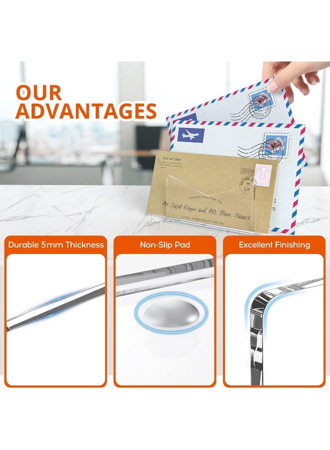 TPGP Acrylic Mail Holder, Envelope Holder For Desk Countertop Letter Holder For Home Office School - Image 3