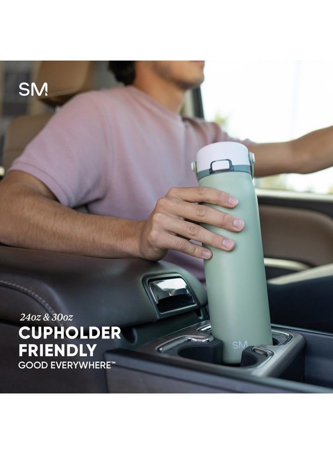 Simple Modern Mesa Sport Water Bottle with Covered Spout | 24oz Cup Holder Friendly Insulated Stainless Steel Bottle for Gym, Sports and Travel | Polar Bear - Image 4