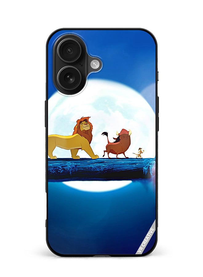 Protective Case Cover For Apple iPhone 16 Plus Lion King Design Multicolour