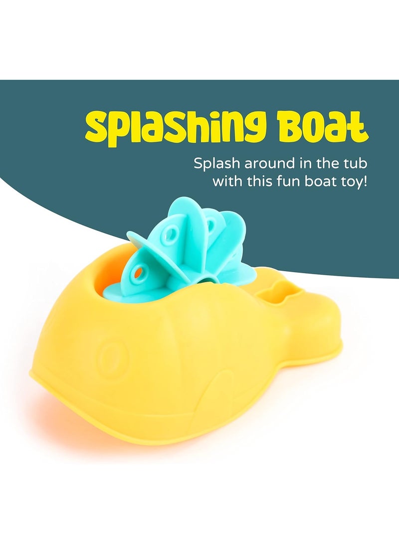 erorex 6 Pcs Baby Bath Toys Set with Splashing Boat Wind Up Duck and Watering Can for Bathtub Fun - Image 2