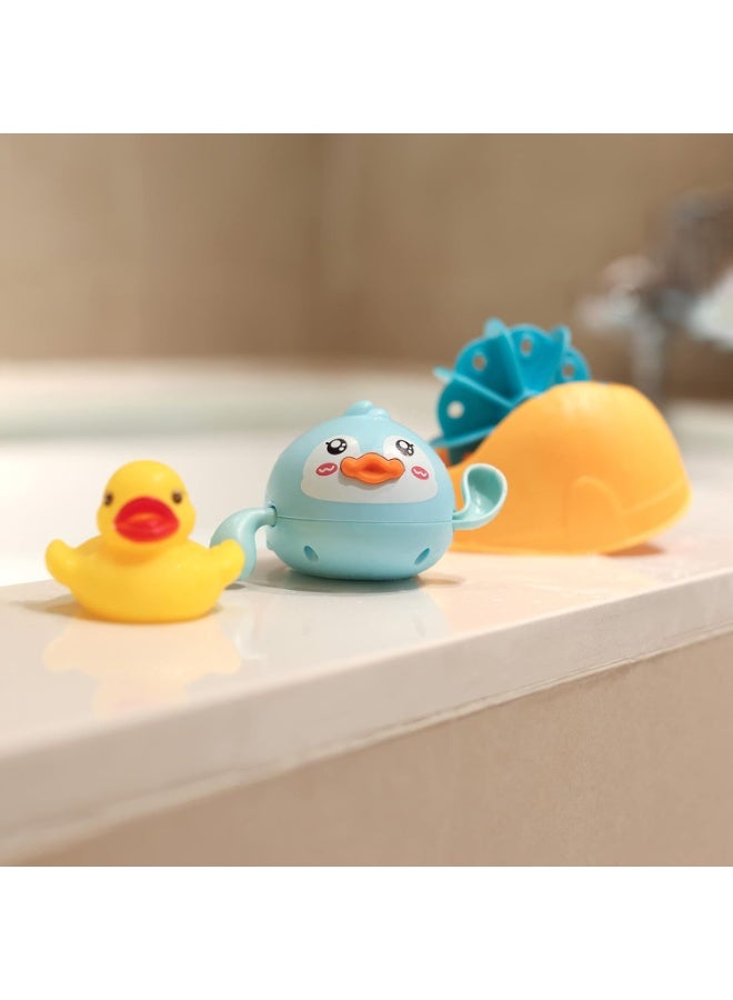 erorex 6 Pcs Baby Bath Toys Set with Splashing Boat Wind Up Duck and Watering Can for Bathtub Fun - Image 5