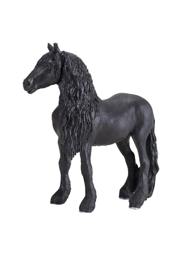 MOJO Friesian Gelding Realistic Equestrian Horse Club Hand Painted Toy Figurine, Black - Image 1