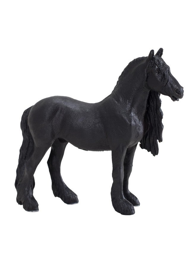 MOJO Friesian Gelding Realistic Equestrian Horse Club Hand Painted Toy Figurine, Black - Image 2