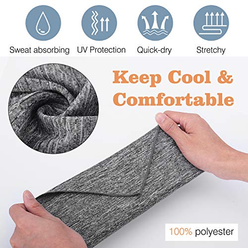 MoKo Scarf Mask Bandana with Ear Loops 3 Pack, Neck Gaiter Balaclava with Filter Pocket UV Sun Protection Face Mask for Dust Wind Motorcycle Cycle Bandana Headband for Women Men, Magenta/Black/Gray - Image 3