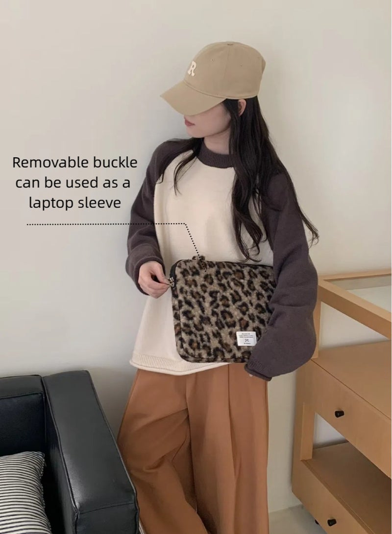 UrbanNest Laptop Bag 14/13 Sleeve Case, Water Resistant, Cute, Fashion, for Apple MacBook Pro/Air, Huawei, HP, Dell, Xiaomi and Other (Leopard Print), for Women - Image 3