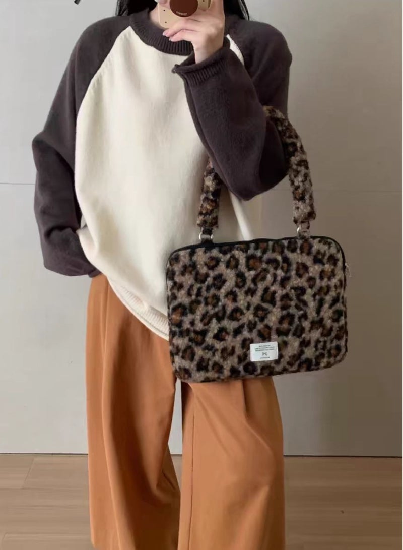 UrbanNest Laptop Bag 14/13 Sleeve Case, Water Resistant, Cute, Fashion, for Apple MacBook Pro/Air, Huawei, HP, Dell, Xiaomi and Other (Leopard Print), for Women - Image 5