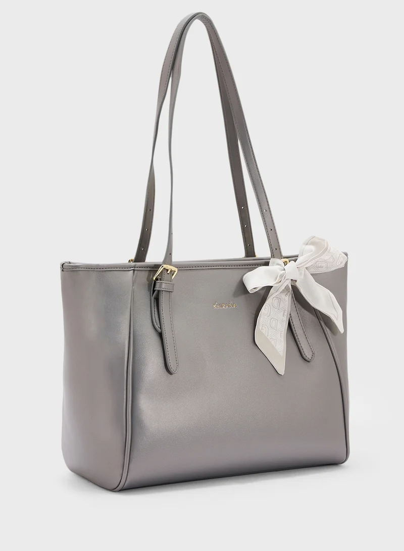 خزانة Metal Trim Detail Everyday Tote Bag