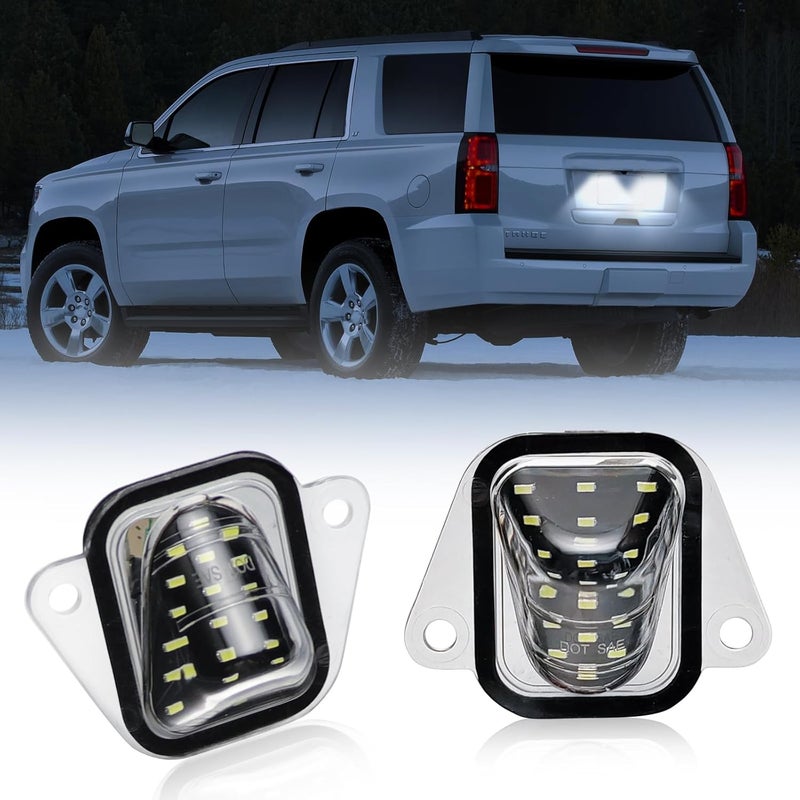 FetonAuto LED License Plate Light for Chevy Suburban Tahoe GMC Yukon Cadillac Escalade ESV 2007-2014, 6000K White Rear Bumper Tag Lamp Assembly Replace OEM 25778786 - Image 1