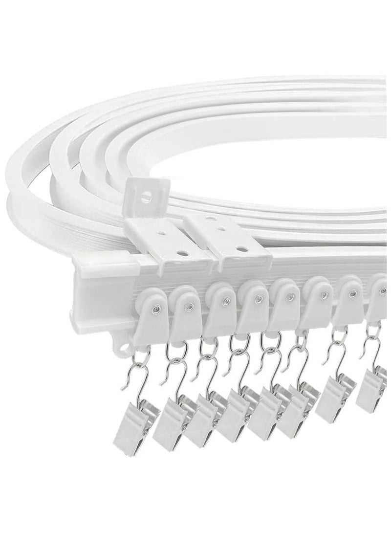 NANAO سكة ستائر سقفية مرنة وقابلة للانحناء، سكة ستائر منحنية بطول 5 أمتار، فاصل غرف من سبائك معدنية، مسار ستائر لفاصل الغرف، للستائر - Image 1