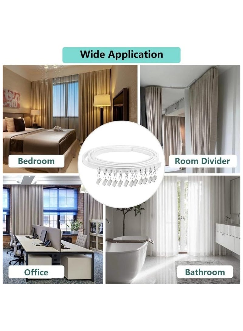 NANAO سكة ستائر سقفية مرنة وقابلة للانحناء، سكة ستائر منحنية بطول 5 أمتار، فاصل غرف من سبائك معدنية، مسار ستائر لفاصل الغرف، للستائر - Image 4