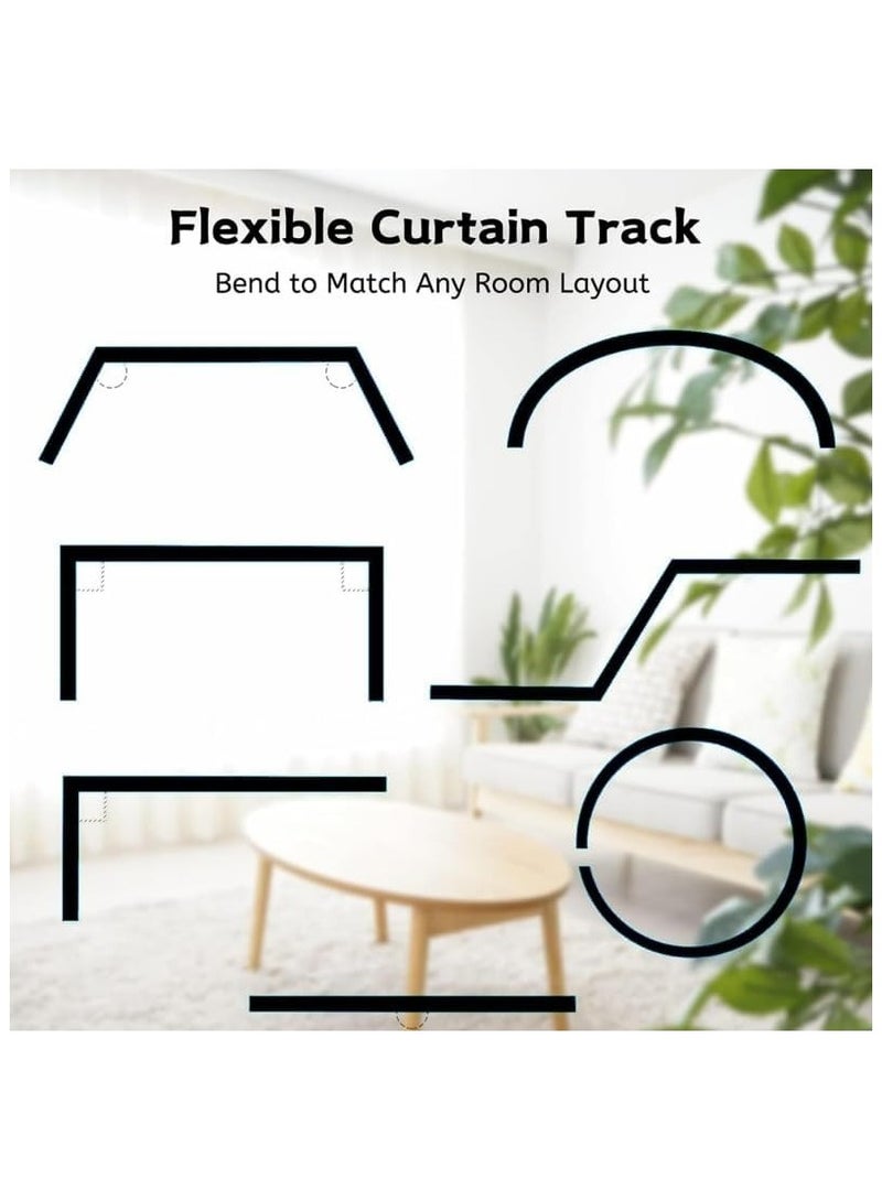 NANAO سكة ستائر سقفية مرنة وقابلة للانحناء، سكة ستائر منحنية بطول 5 أمتار، فاصل غرف من سبائك معدنية، مسار ستائر لفاصل الغرف، للستائر - Image 2