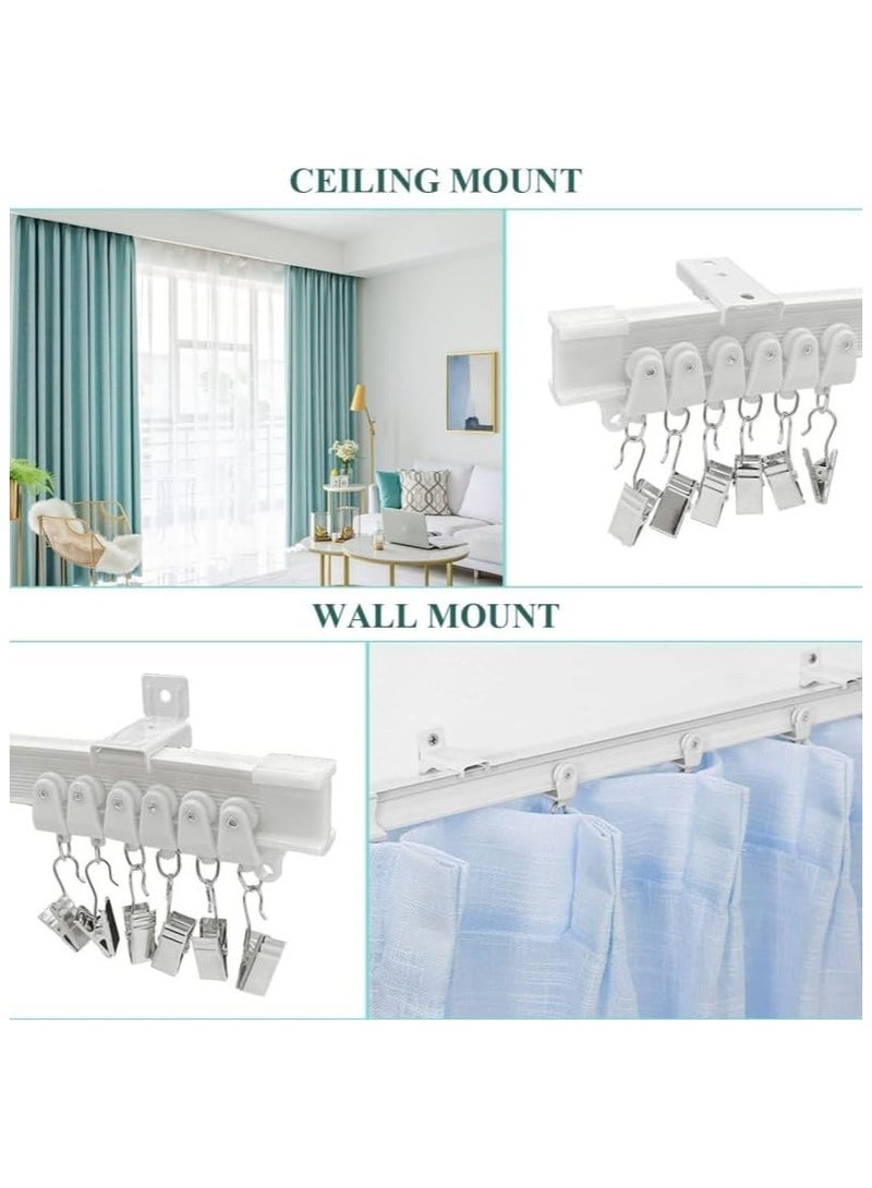 NANAO سكة ستائر سقفية مرنة وقابلة للانحناء، سكة ستائر منحنية بطول 5 أمتار، فاصل غرف من سبائك معدنية، مسار ستائر لفاصل الغرف، للستائر - Image 3