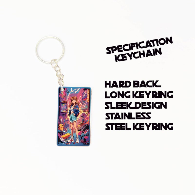 OUTFITQUE Premium Pack of 2 Anime255 Printed Long Keychain For Bike Scooty Car MDF Keyholder - Image 2