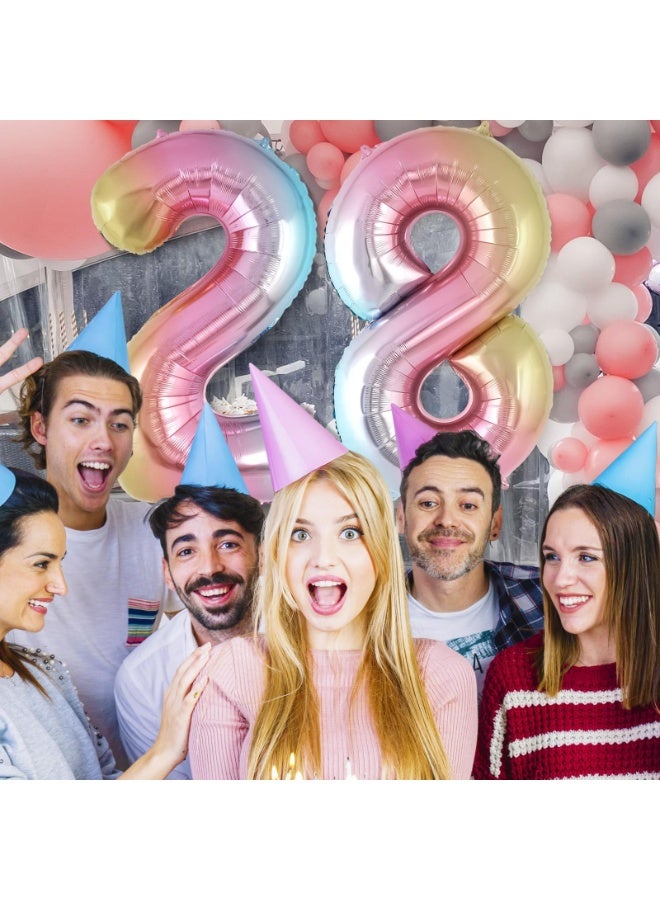 8 Gradient Number Balloon, 40 Inch Big Large Foil Number Balloons, Jumbo Mylar Balloons for Birthday Party Decorations Supplies Anniversary Celebration - Image 4