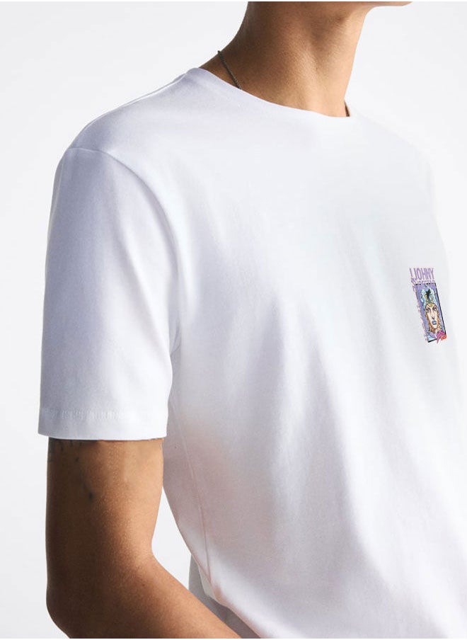 LOUD UNIVERSE - JoJo's Bizarre Adventure White Tshirt JoJo's Bizarre Adventure White Tee Tusk Tee Johnny Joestar Jonathan Joestar-Anime - Image 1