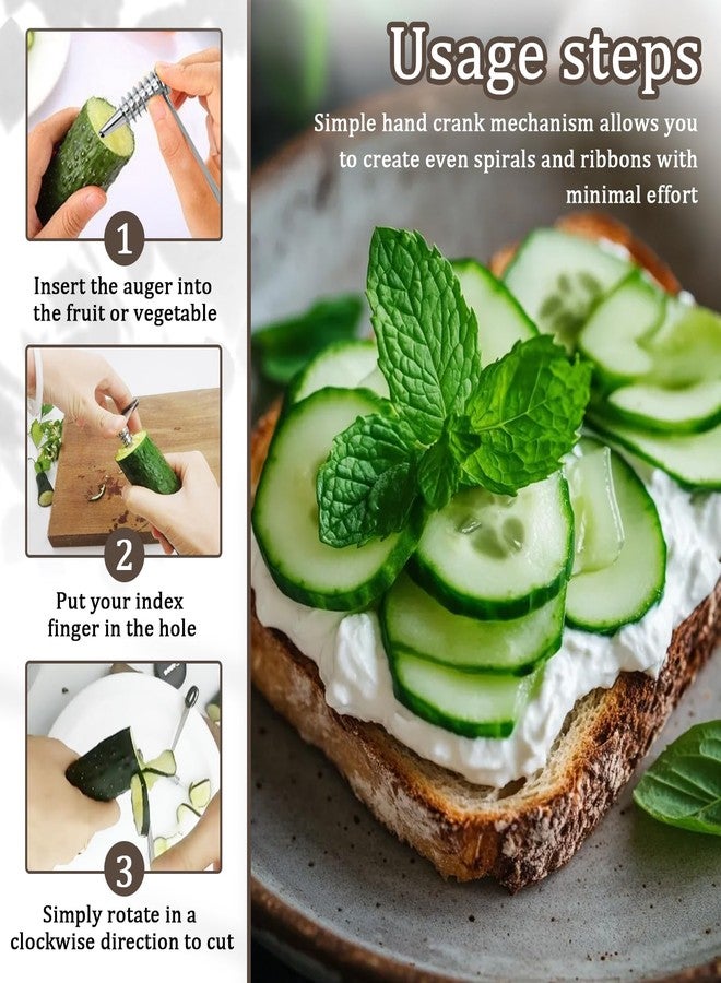 Xanadued Piranha Spiral Cutter for Potatoes, Stainless Steel Spiral Cutter for Veggies Cucumber and Carrot - Image 4