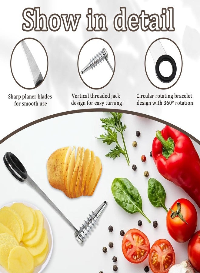 Xanadued Piranha Spiral Cutter for Potatoes, Stainless Steel Spiral Cutter for Veggies Cucumber and Carrot - Image 5