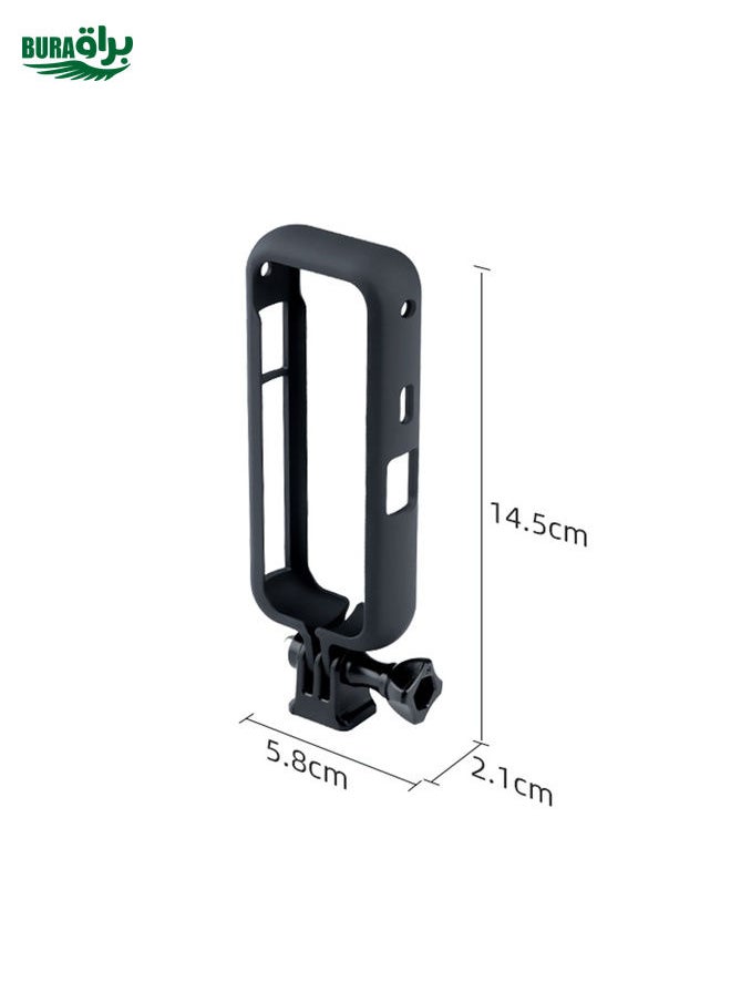 BURAQ PC Plastic Protective Frame Mount Cage with Tripod Base Adapter for Insta360 One X2(Black)  - Image 2