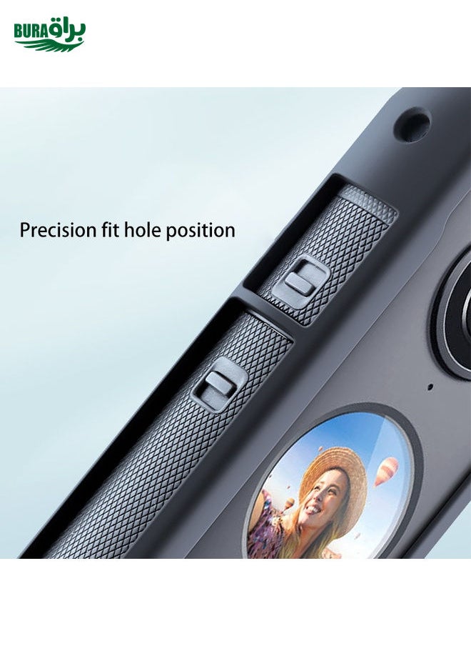 BURAQ PC Plastic Protective Frame Mount Cage with Tripod Base Adapter for Insta360 One X2(Black)  - Image 5