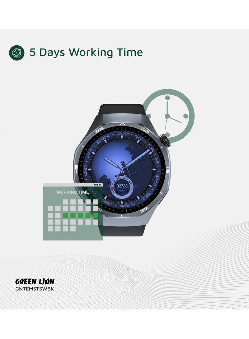 GREEN LION Smart Watch 1.43" AMOLED Tech Master / Bluetooth Calling / Message Notification / Navigation Support / NFC Support / Activity Tracker / Sport Mode / Voice Record / Heart Rate - Black - Image 4