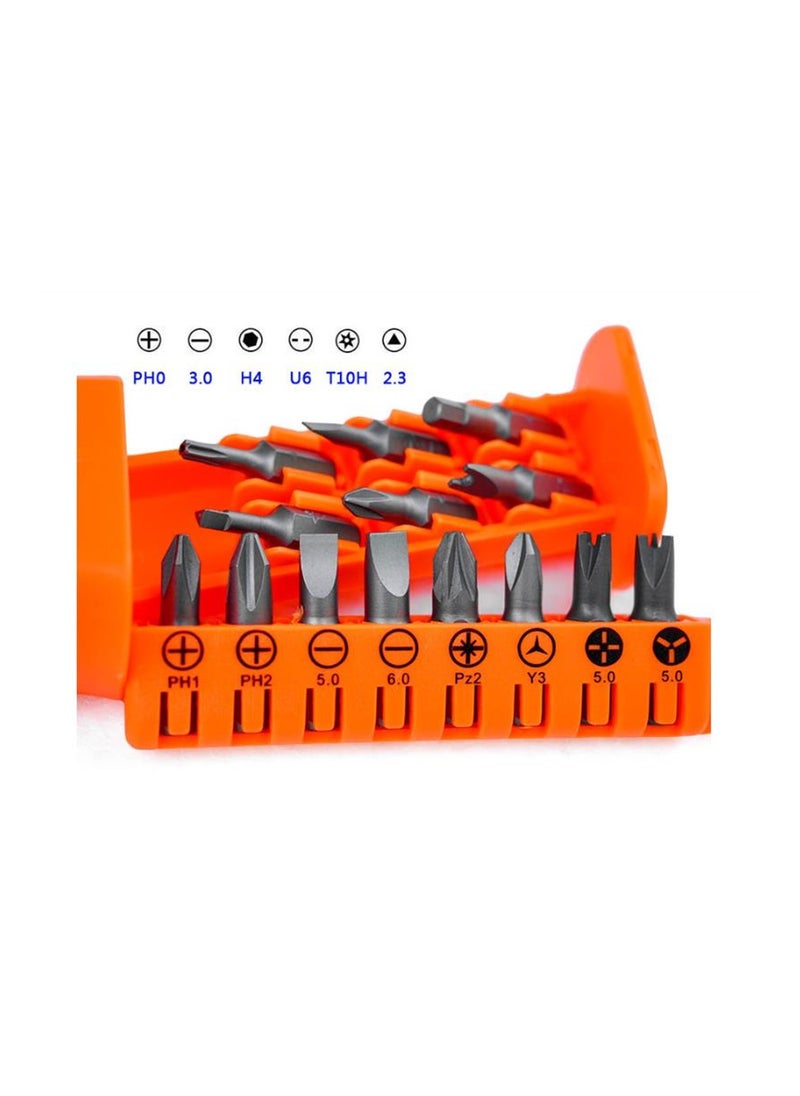 SYOSI - Ratchet Wrench, Ratcheting Screwdriver Set with Alloy Bits, 180° Rotatable Head, Dual-Direction, Multi-Angle Adjustment, Ergonomic Design, Orange - Image 1