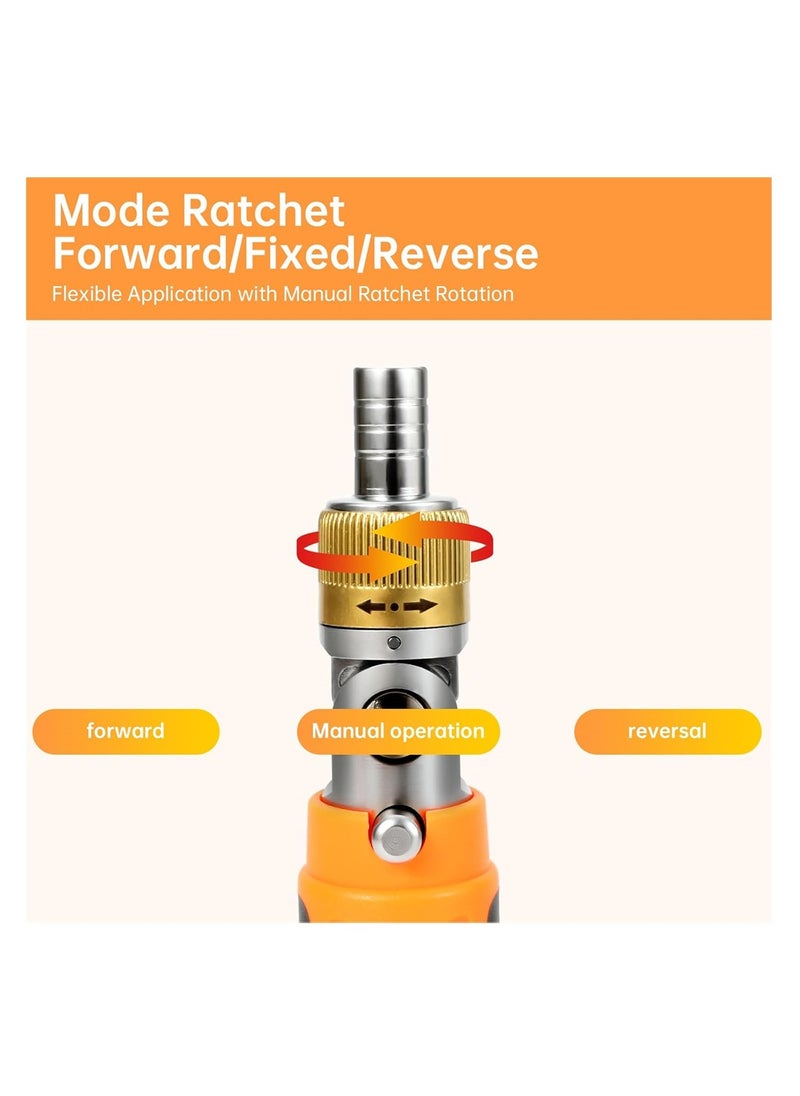 SYOSI - Ratchet Wrench, Ratcheting Screwdriver Set with Alloy Bits, 180° Rotatable Head, Dual-Direction, Multi-Angle Adjustment, Ergonomic Design, Orange - Image 1