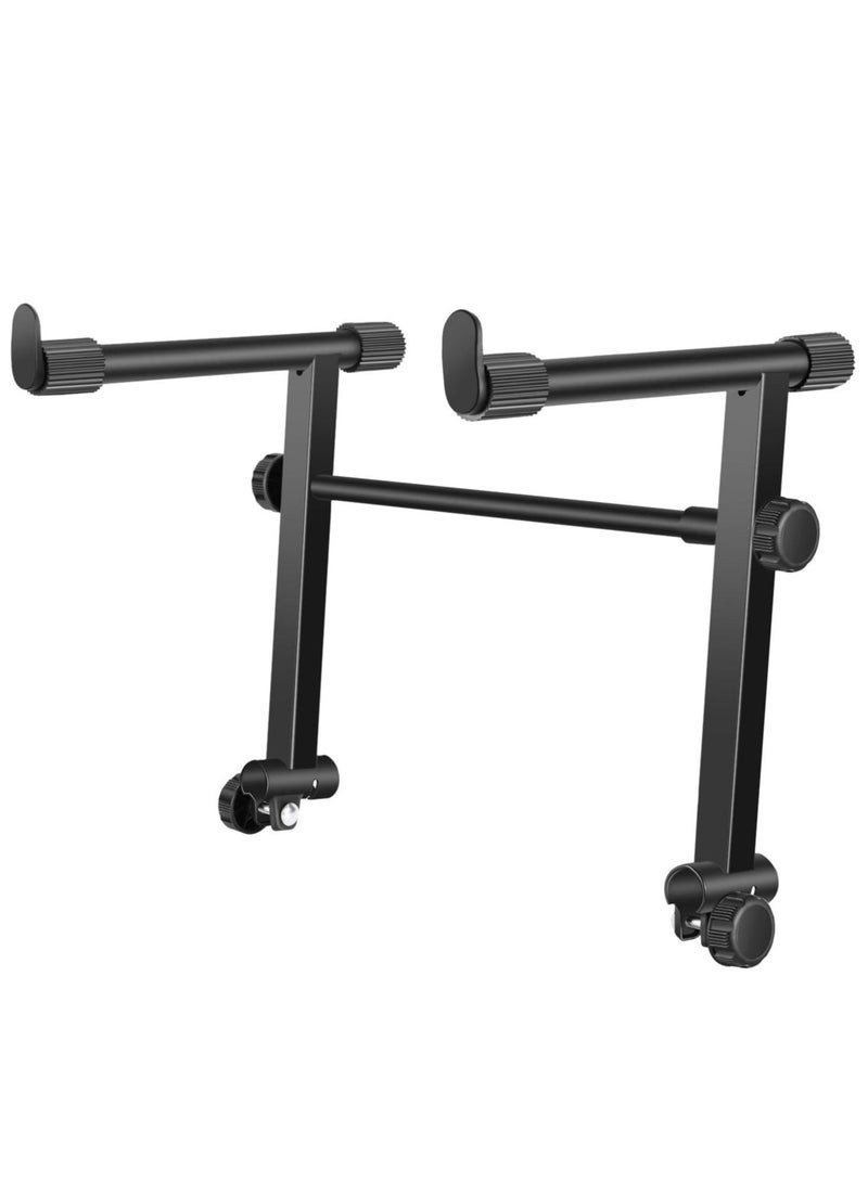 شو وو حامل لوحة مفاتيح من المستوى الثاني لحامل لوحة مفاتيح على شكل X، يوفر أساسًا قويًا للوحات المفاتيح من 49 إلى 88 مفتاحًا، محول تمديد عالمي لحامل لوحة مفاتيح البيانو الإلكترونية، عرض قابل للتعديل 42-75 سم - Image 1