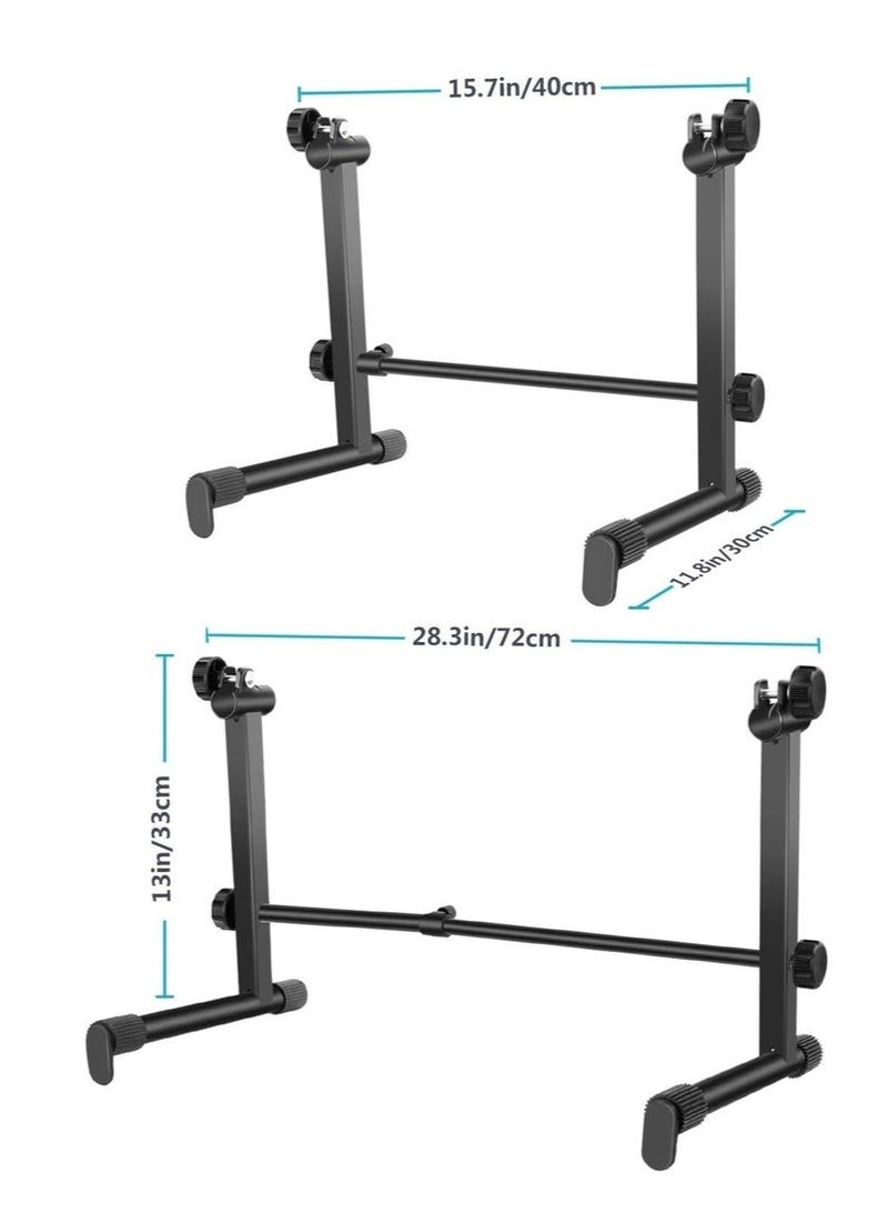 شو وو حامل لوحة مفاتيح من المستوى الثاني لحامل لوحة مفاتيح على شكل X، يوفر أساسًا قويًا للوحات المفاتيح من 49 إلى 88 مفتاحًا، محول تمديد عالمي لحامل لوحة مفاتيح البيانو الإلكترونية، عرض قابل للتعديل 42-75 سم - Image 5
