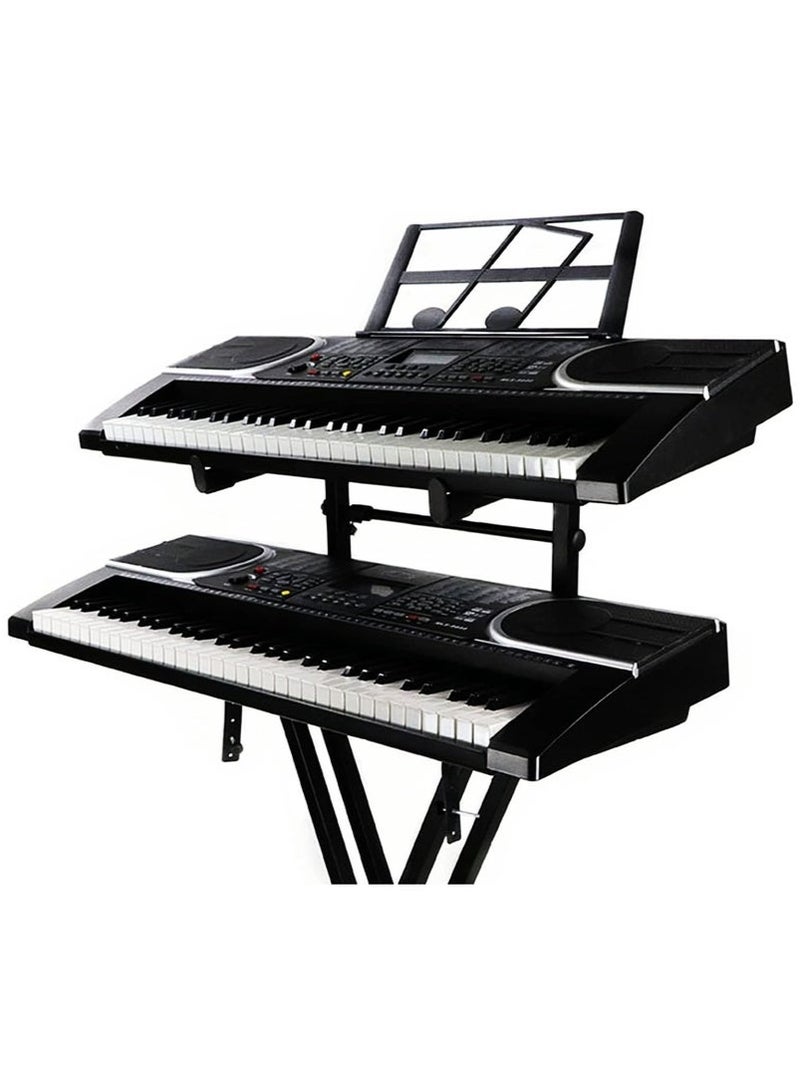 شو وو حامل لوحة مفاتيح من المستوى الثاني لحامل لوحة مفاتيح على شكل X، يوفر أساسًا قويًا للوحات المفاتيح من 49 إلى 88 مفتاحًا، محول تمديد عالمي لحامل لوحة مفاتيح البيانو الإلكترونية، عرض قابل للتعديل 42-75 سم - Image 4