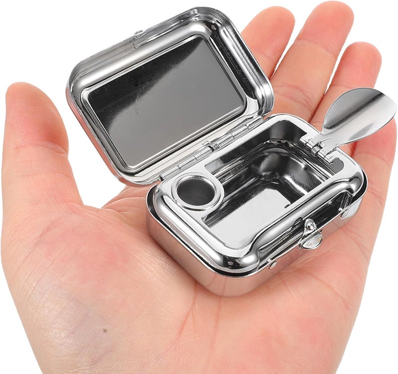 Ciieeo Portable Metal Ashtray with Lid, Travel Smoking Receptacle for Outdoor Camping, Car, Office, and Home Use, Square Compact Design with Orange Surface - Image 4