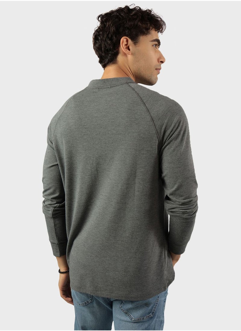 American Eagle - Logo Henley Sweatshirts - Image 1