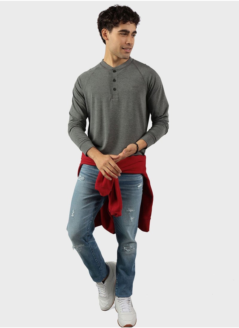 American Eagle - Logo Henley Sweatshirts - Image 1
