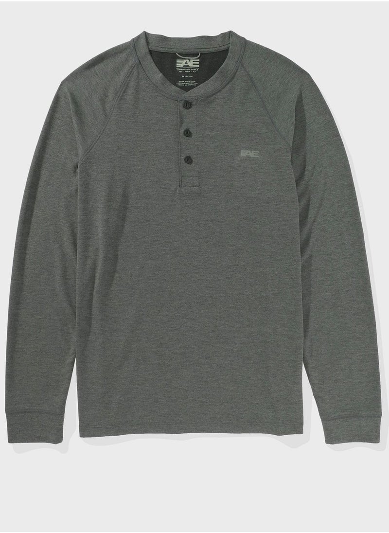 American Eagle - Logo Henley Sweatshirts - Image 1
