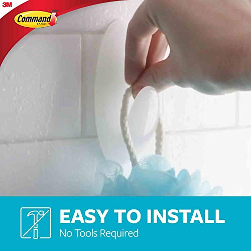 Command Bath Hook, Medium, Clear Frosted, 2-Hooks, 2-Medium Water Resistant Strips (BATH18-ES) - Image 4