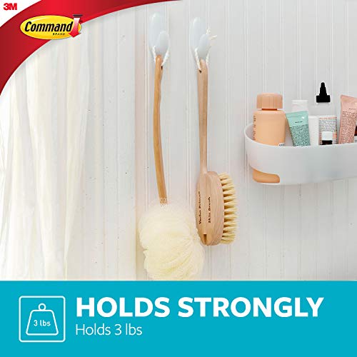 Command Bath Hook, Medium, Clear Frosted, 2-Hooks, 2-Medium Water Resistant Strips (BATH18-ES) - Image 3