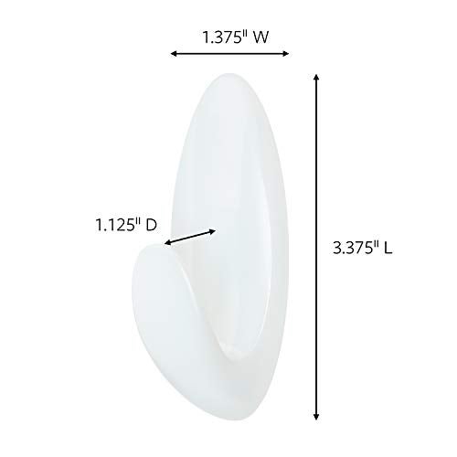 Command Bath Hook, Medium, Clear Frosted, 2-Hooks, 2-Medium Water Resistant Strips (BATH18-ES) - Image 2