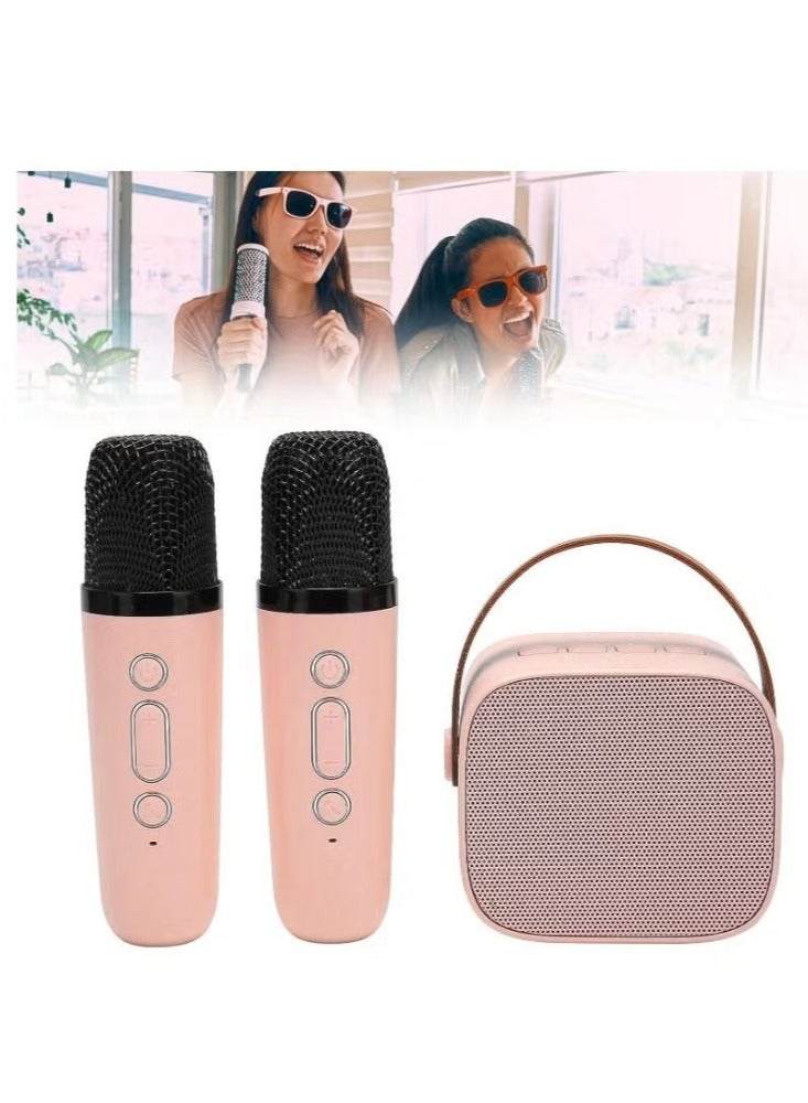 دريمزون جهاز كاريوكي صغير للأطفال مكبر صوت بلوتوث محمول مع 2 ميكروفونات لاسلكية وأضواء LED لحفلات المنزل وهدايا عيد الميلاد للأولاد والبنات - Image 2