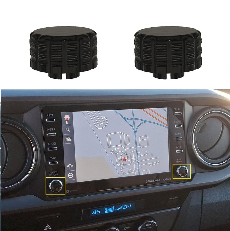 Turtle Den Radio Knobs Replacement for Toyota Tacoma V1 20202023 Set of 2 Knobs Matte Black Finish 3rd Gen Tacoma Accessories Durable Easy PressOn Installation Made in USA - Image 2